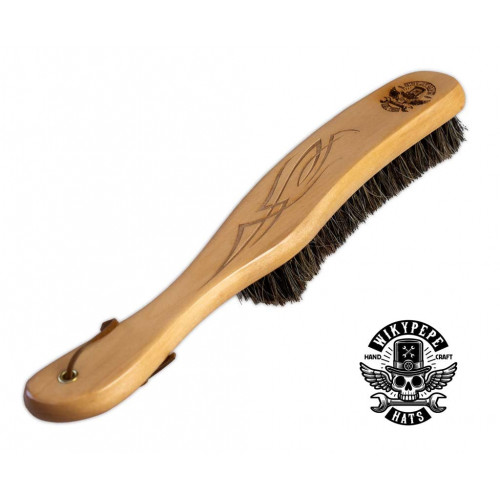 Cepillo de cerdas naturales para limpieza de sombreros de fieltro - Madera Lotus y Pelo de Crin de Caballo