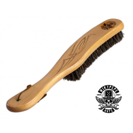 Cepillo de cerdas naturales para limpieza de sombreros de fieltro - Madera Lotus y Pelo de Crin de Caballo